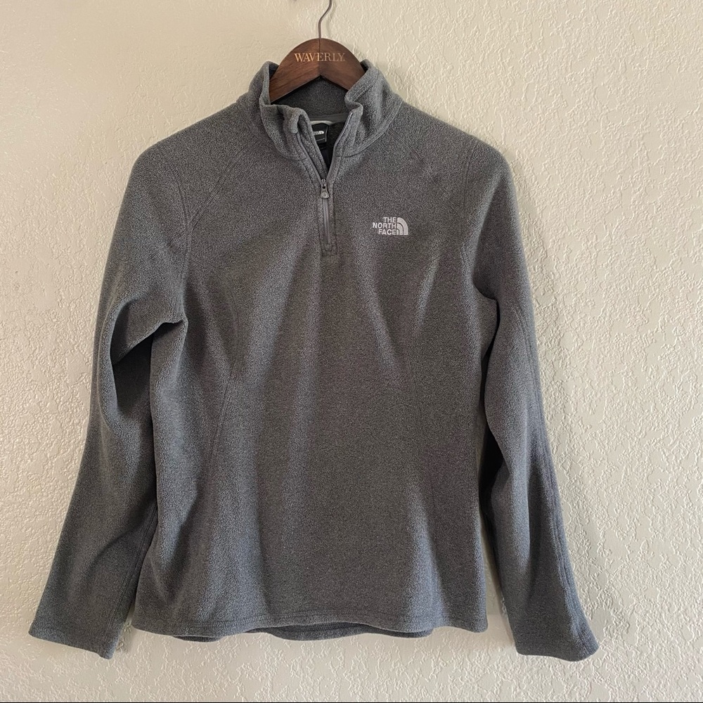 The North Face 1/4 Zip-Up Fleece Sweater Gray